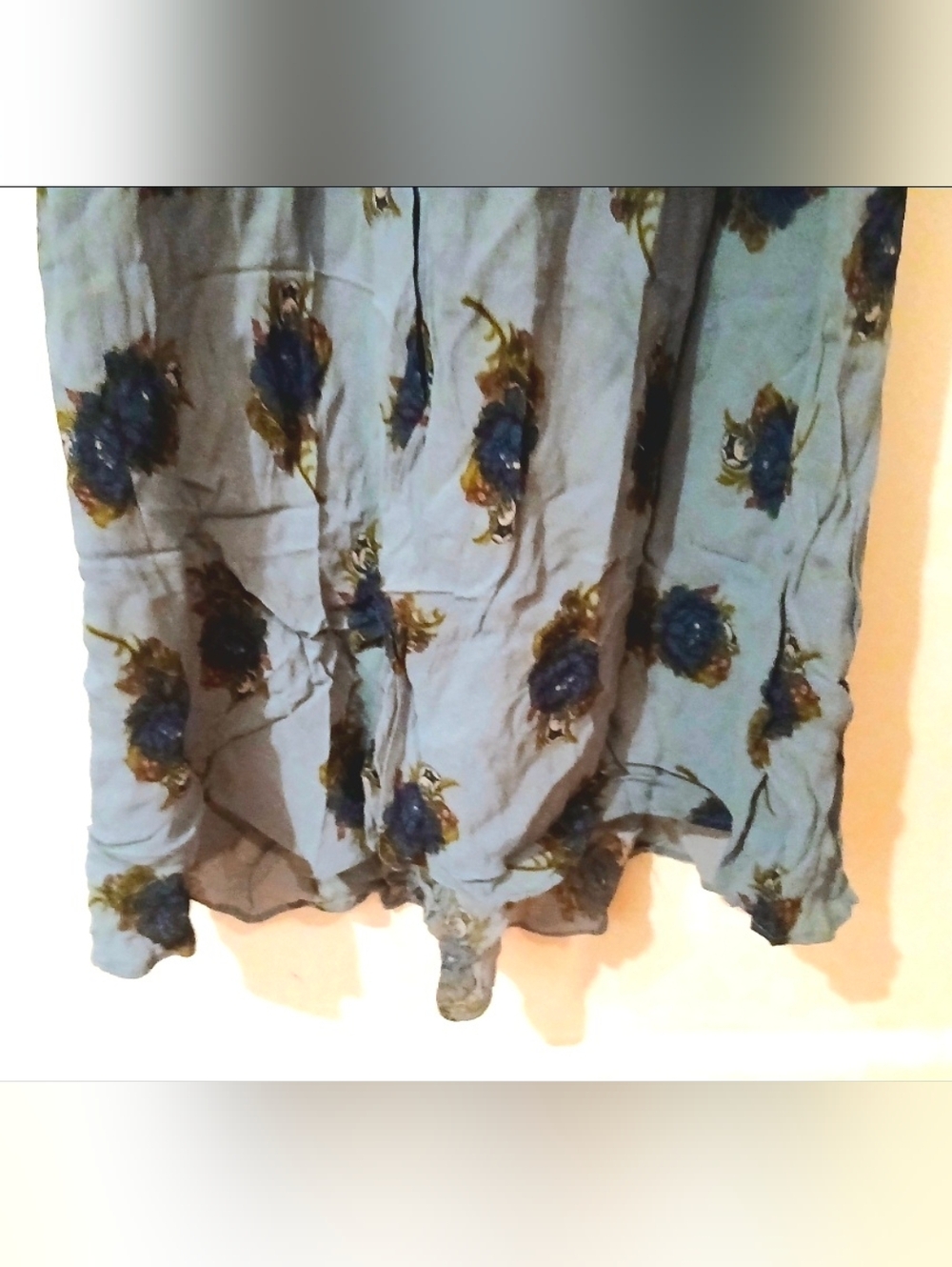 Vintage Betsey Johnson Silk Rayon Floral Slip Dress Blue Sheer Bias Cut 90 - Picture 2 of 7